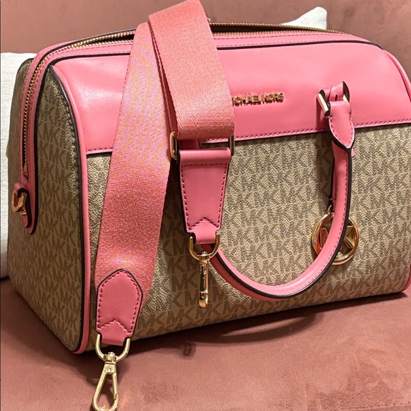 Michael Kors Pink and Brown Satchel